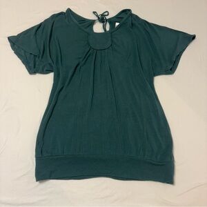 Gentle Fawn Teal Short-Sleeve Scoop Neck Top with Back Tie